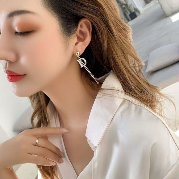 D Hanging Drop Earrings For Women Crystal - Picture 1 of 1